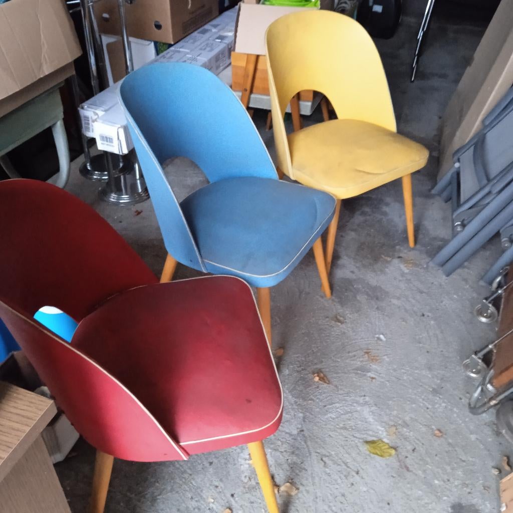 Vintage cocktail stoel 3x, Ophalen, Gebruikt, Drie, Mid Century