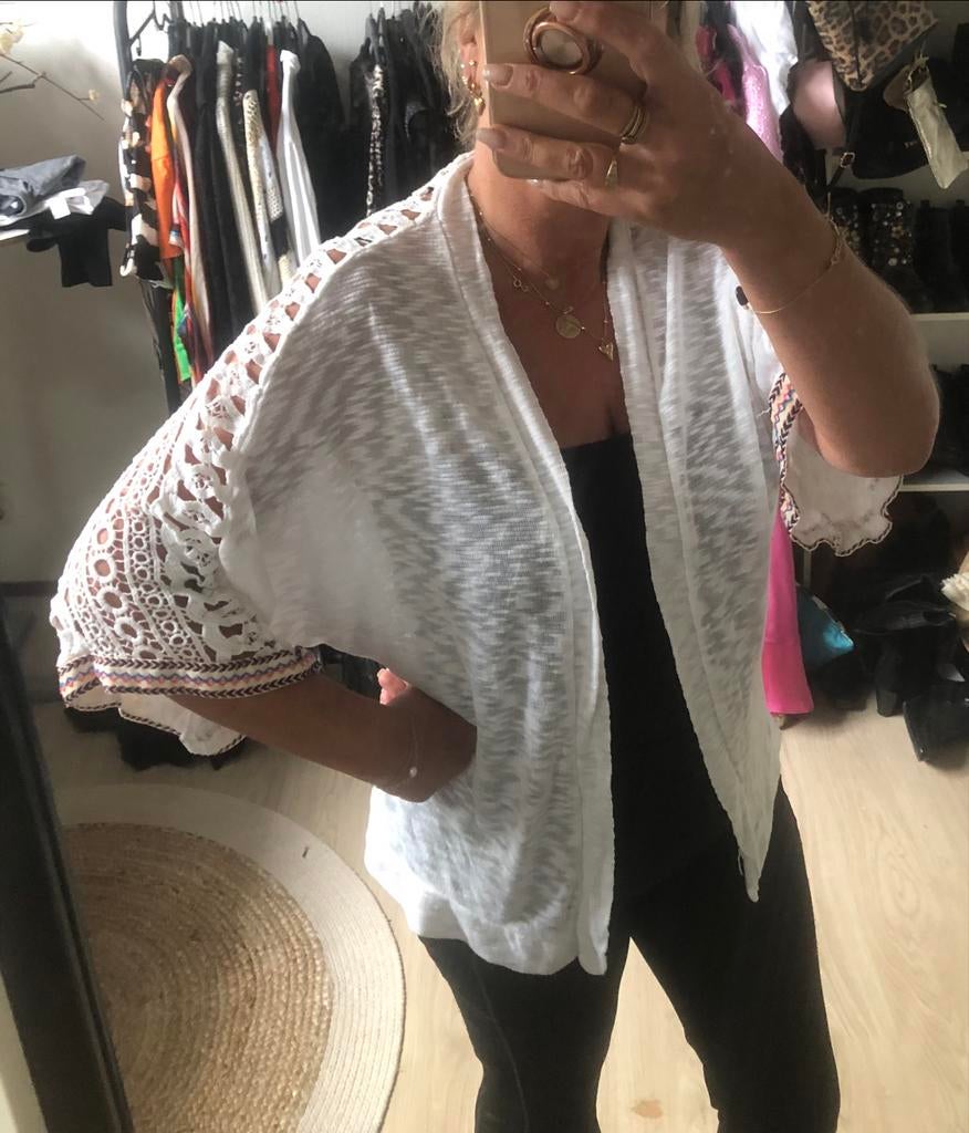 Wit Ibiza vestje G. Ricceri, Ophalen of Verzenden, Zo goed als nieuw, Maat 38/40 (M), Wit