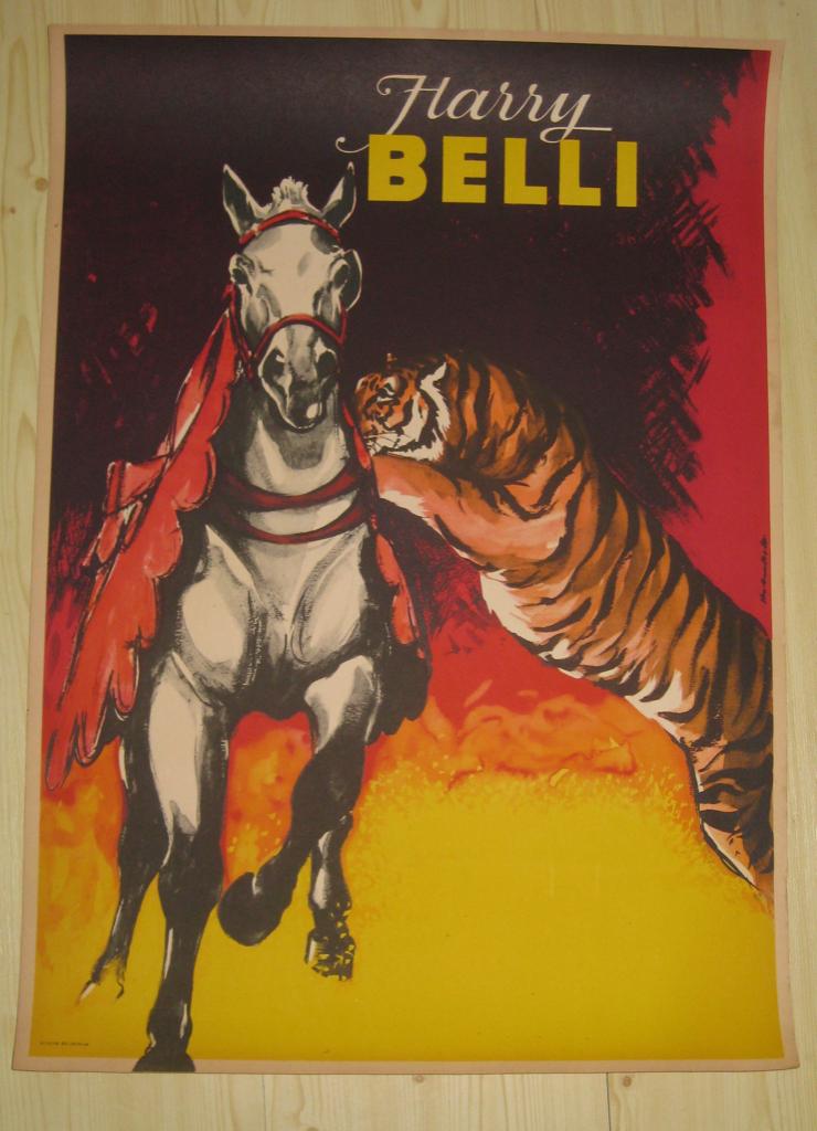 Circus Harry Belli (poster), Rechthoekig Staand, Verzenden, Zo goed als nieuw, A1 t/m A3