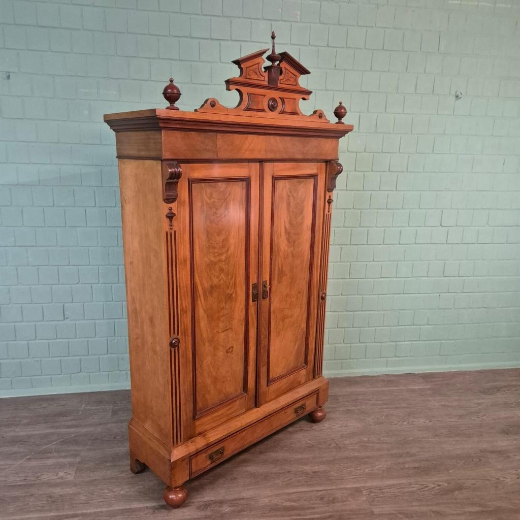 27163 Kast Kledingkast Gründerzeit 1880 Mahonie, Antiek en Kunst, Antiek | Meubels | Kasten, Ophalen of Verzenden