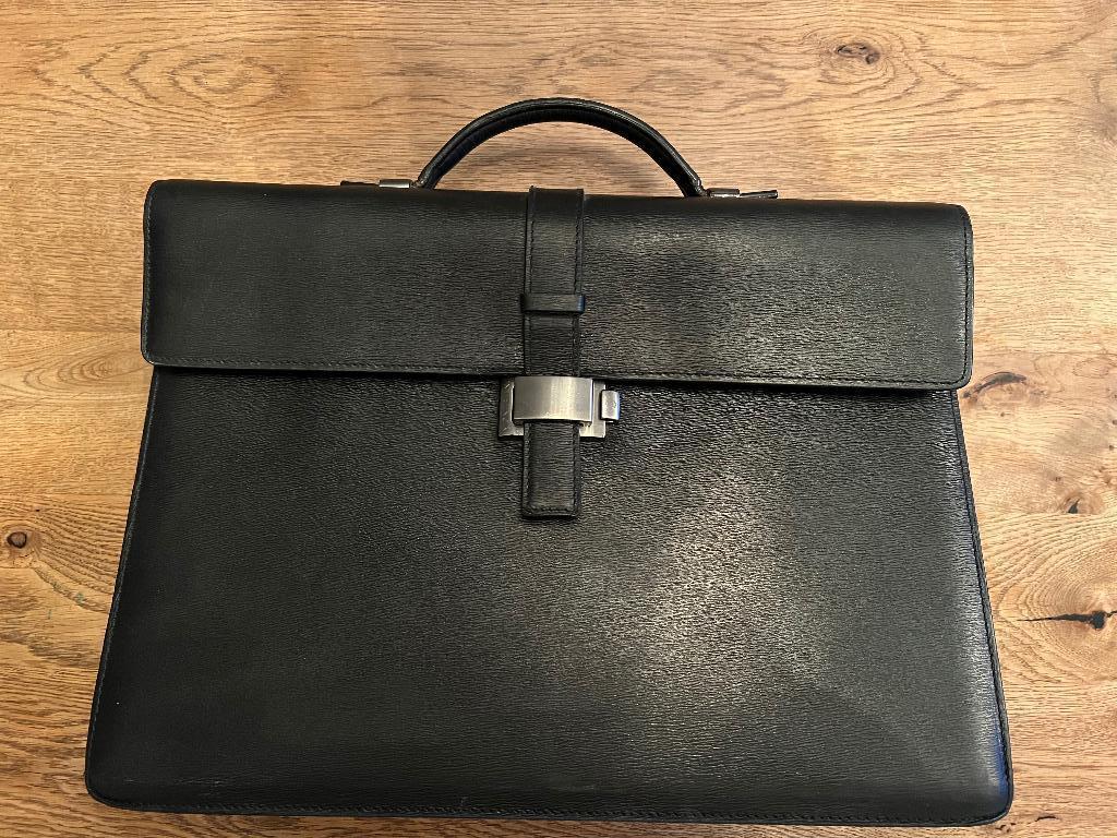 Mont Blanc 4810 Westside Aktetas ZGAN, Zwart, Zo goed als nieuw, Leer, Ophalen