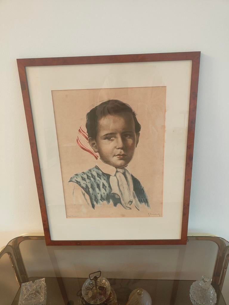 Portret van een jongen - Roger Hebbelinck, Antiek en Kunst, Ophalen
