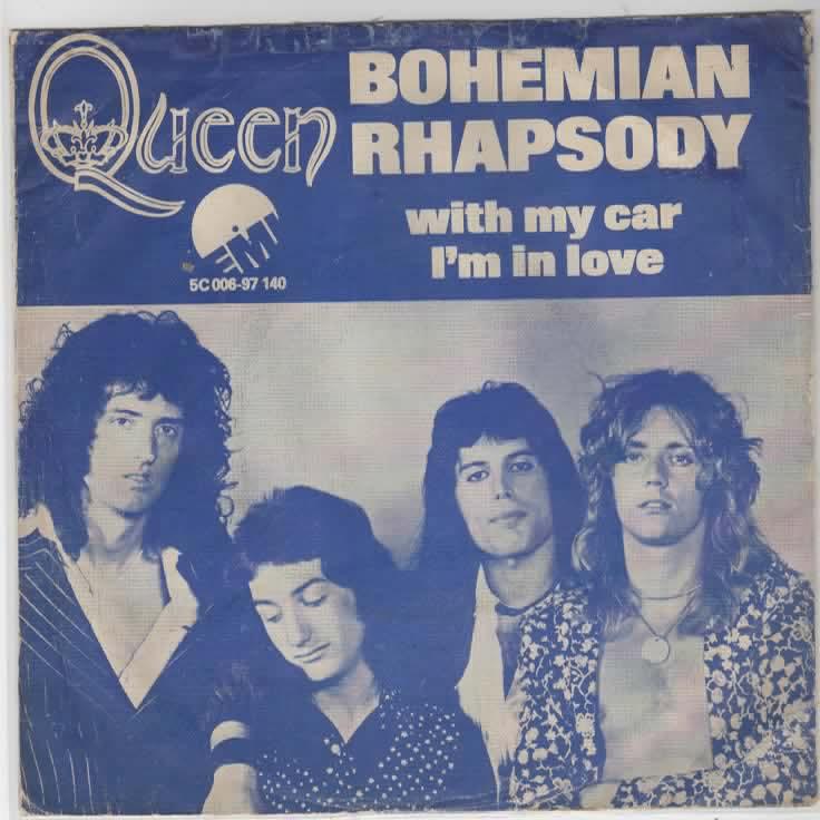 Queen- Bohemian Rhapsody  Blauw-Wit, Verzenden, Gebruikt, Pop