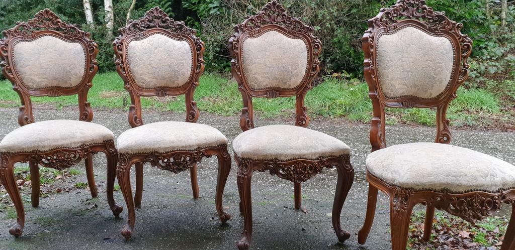 4 Barok Eetkamerstoelen, Ophalen