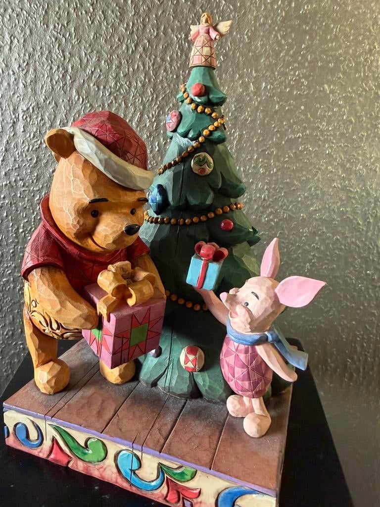Disney jim shore traditions winnie pooh kerst, Ophalen of Verzenden, Winnie de Poeh of vrienden, Zo goed als nieuw, Beeldje of Figuurtje