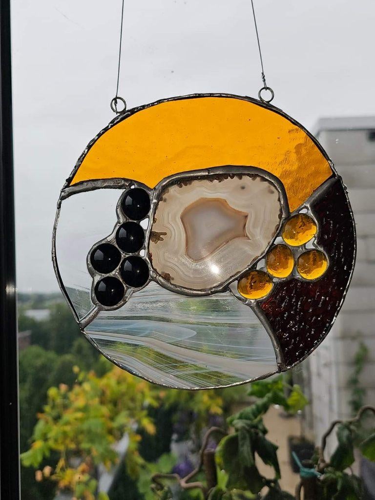 Tiffany object met echt AGAAT en glasnuggets. SOIL/EARTH, Ophalen of Verzenden, Nieuw