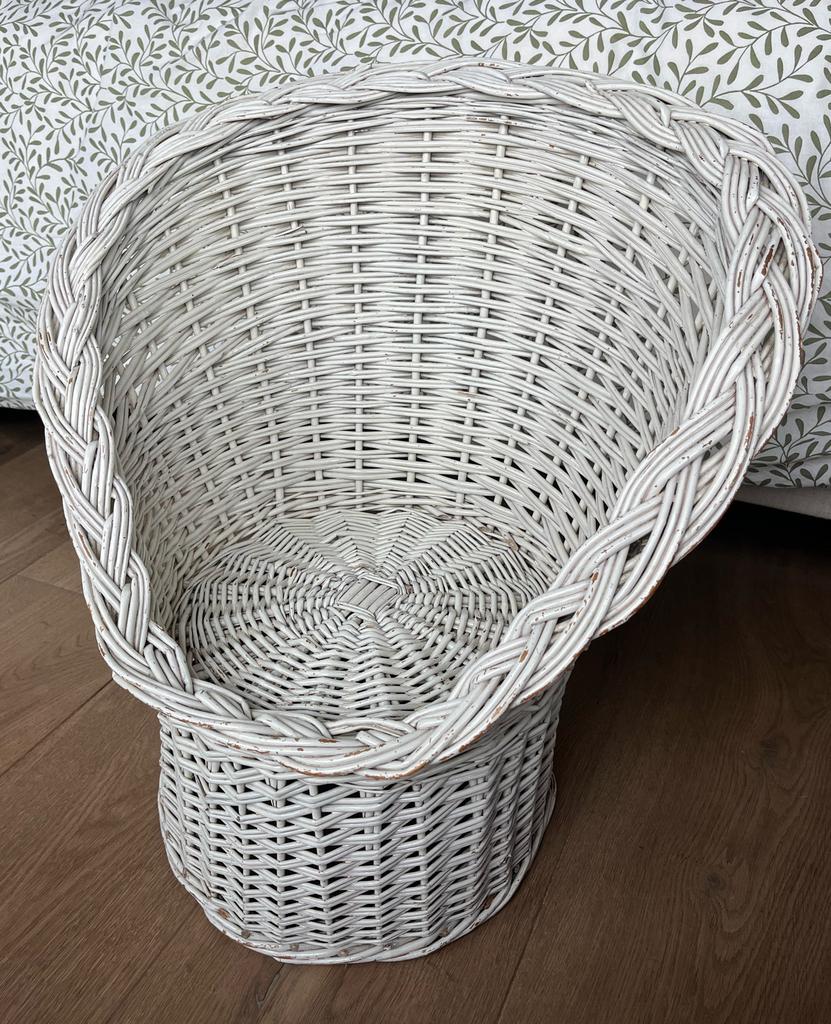 Brocante rieten/rotan kinderstoel, Ophalen, Gebruikt, Stoel(en)