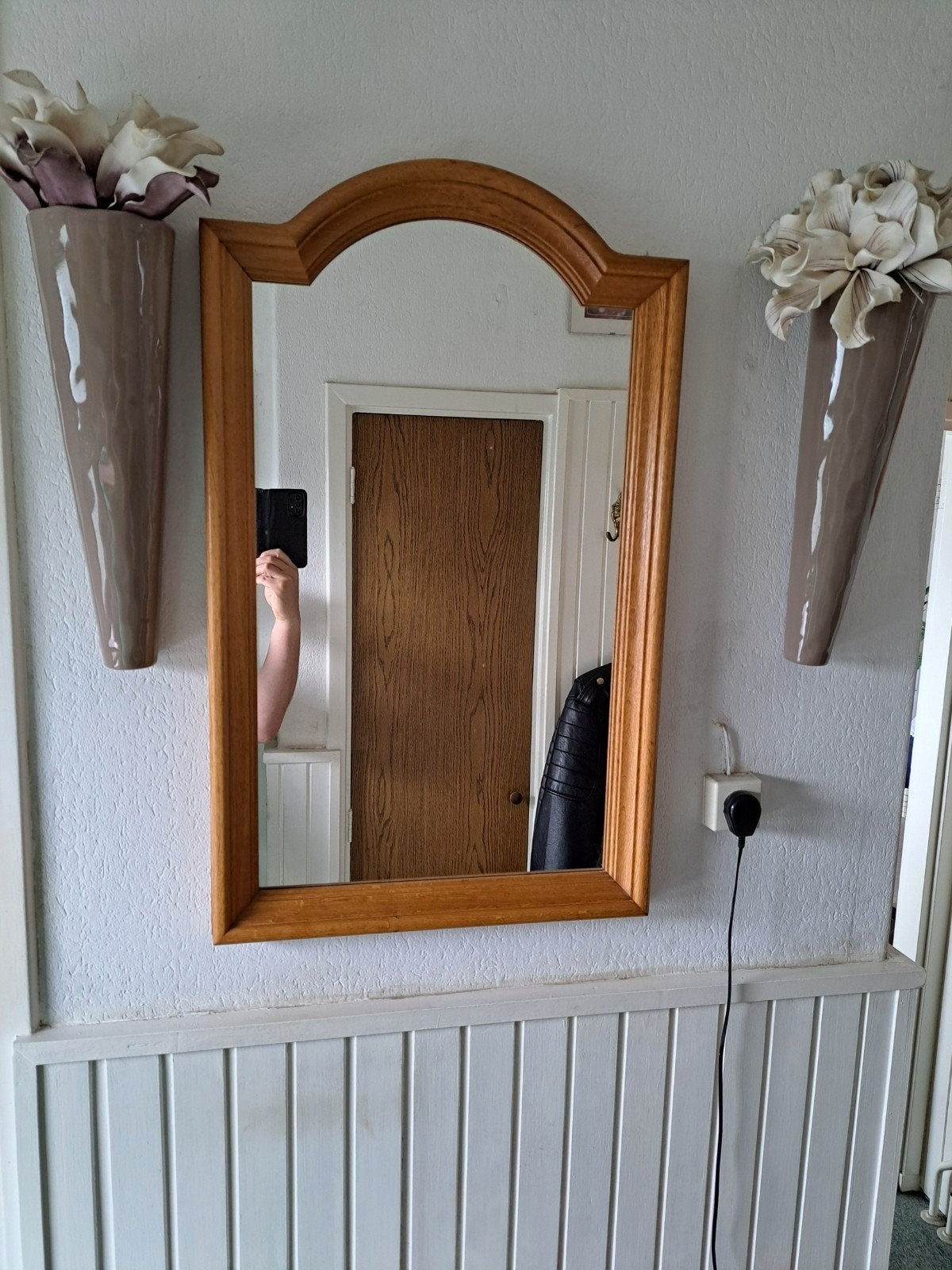 grote lichteiken wandspiegel NIEUW NIEUW, Ophalen, Minder dan 50 cm, Nieuw, Minder dan 100 cm