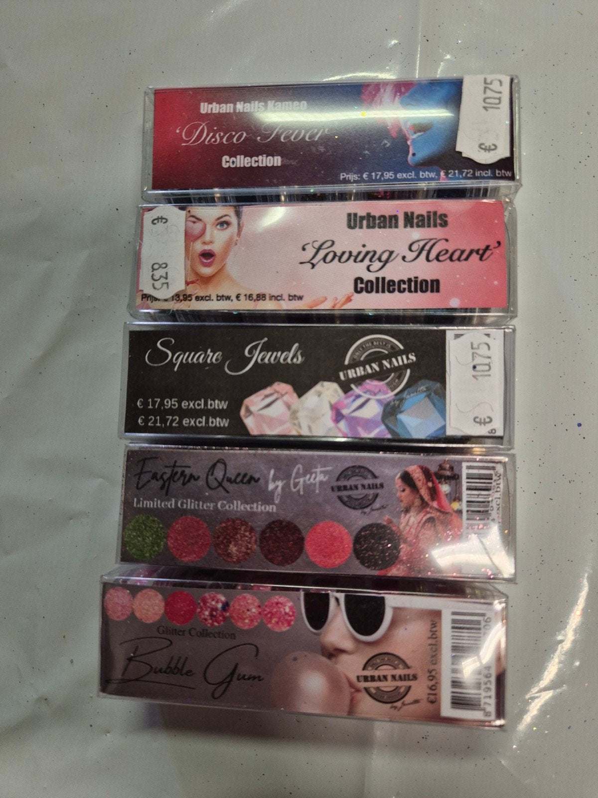 Nieuw Urban Nails 5x glitter collectie pakket 5, Overige kleuren, Nieuw, Ophalen of Verzenden, Handen en Nagels