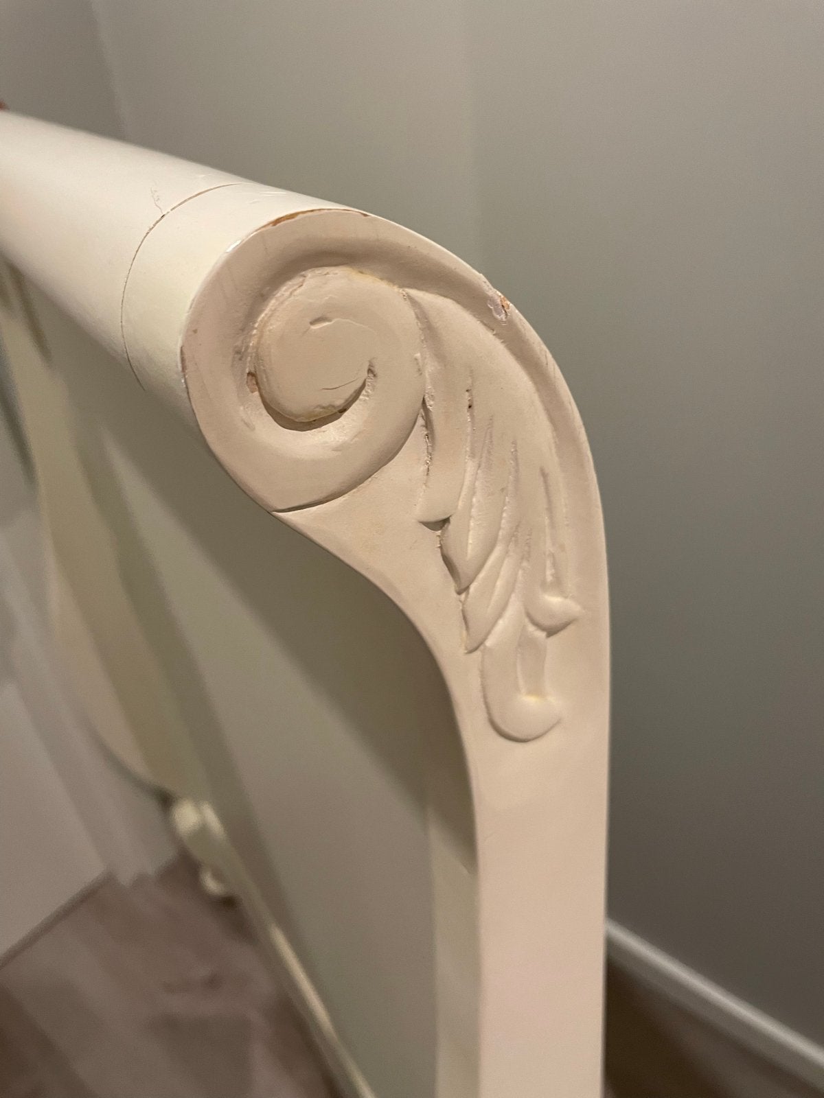 Vintage Ledikant - Crème Wit met Decoratie, Kinderen en Baby's, Babywiegjes en Ledikanten, Ophalen, Gebruikt, Ledikant