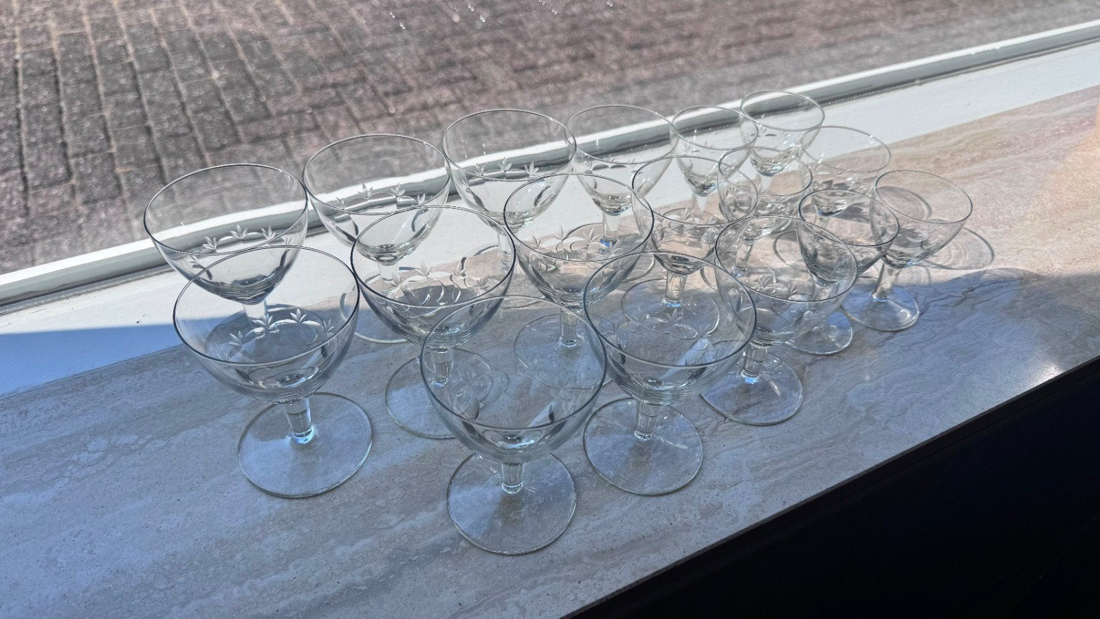 Geslepen glaasjes - complete set, Ophalen