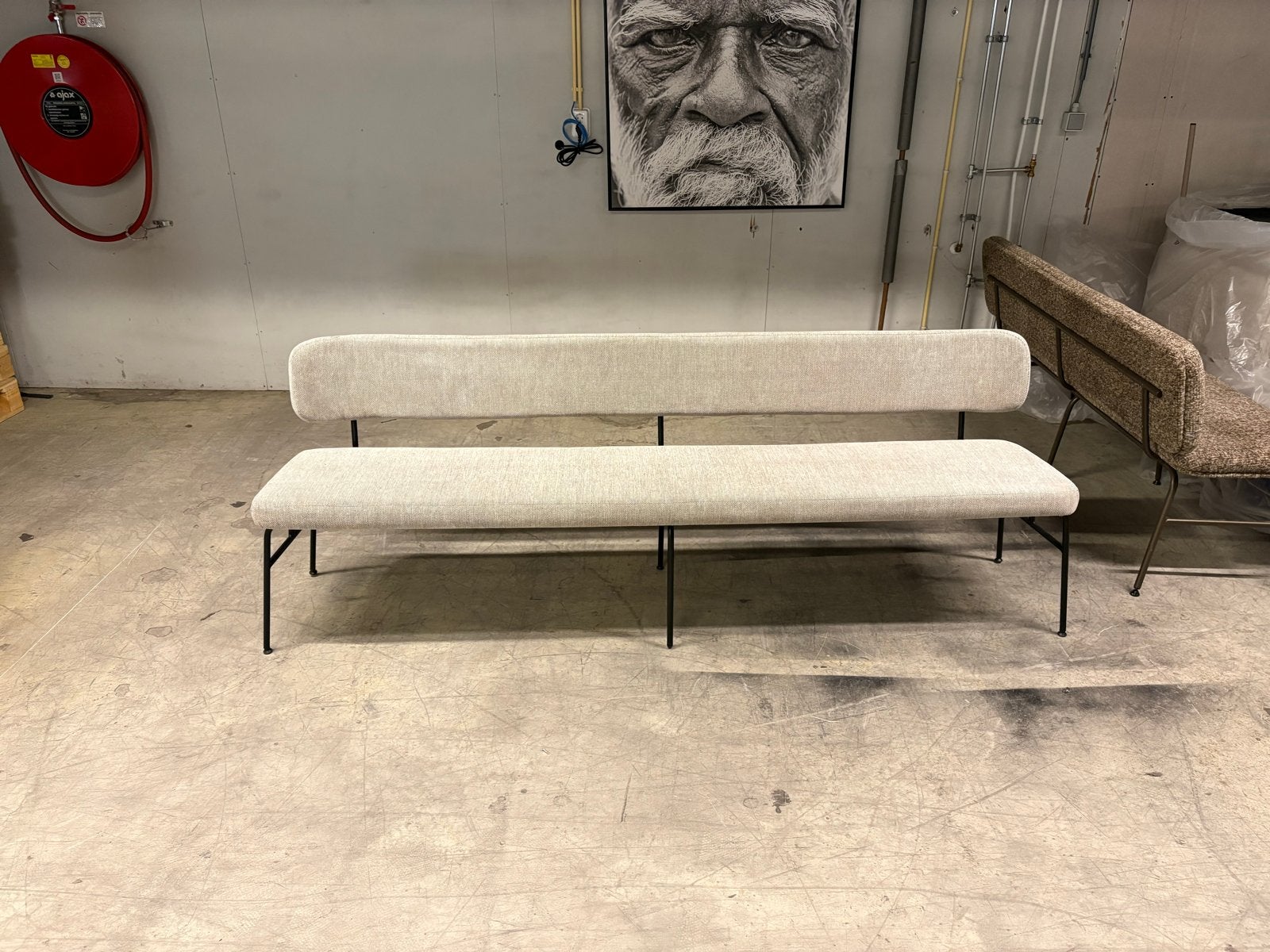 Eetbank 220cm - Portofino Multigrey - zwart, Ophalen, Dyyk, Minder dan 75 cm, Driepersoons