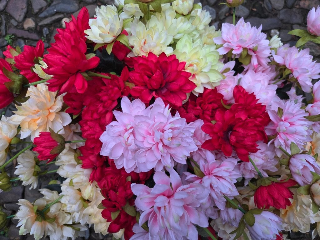 DAHLIA - KUNST - 6 BLOEMEN PER TAK, Ophalen of Verzenden, Nieuw