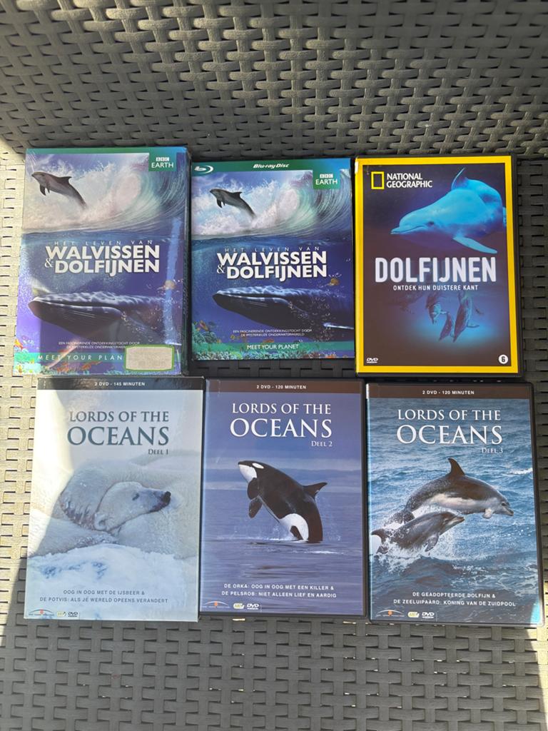 Dolfijnen & Walvissen DVD/Blu-ray Collectie - 6 Discs, Alle leeftijden, Ophalen of Verzenden, Zo goed als nieuw, Natuur