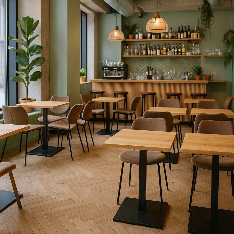 Horeca tafels houten melamine tafelbladen onderstelln  757, Ophalen, Nieuw, 75 cm of meer, 60 cm of meer