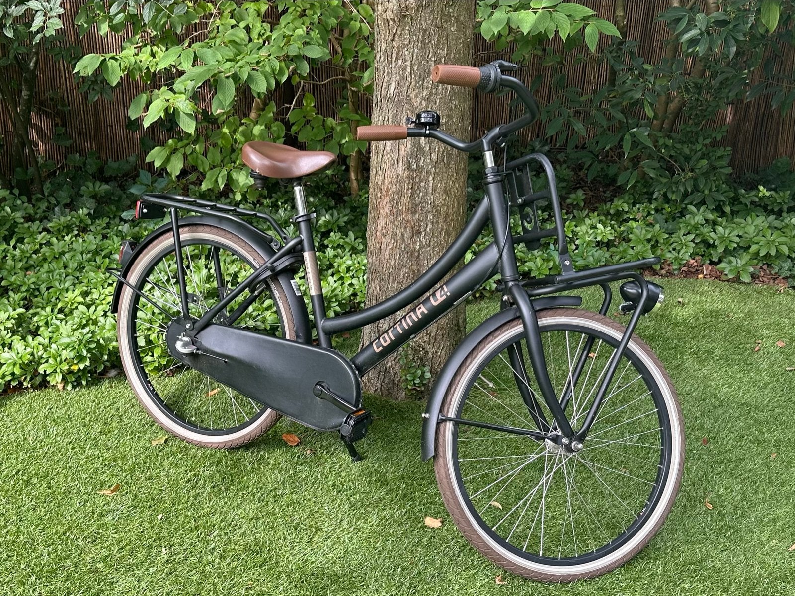 Cortina U4 Transportfiets - Jett Black - 24 inch, Ophalen, Terugtraprem, 24 inch, Versnellingen