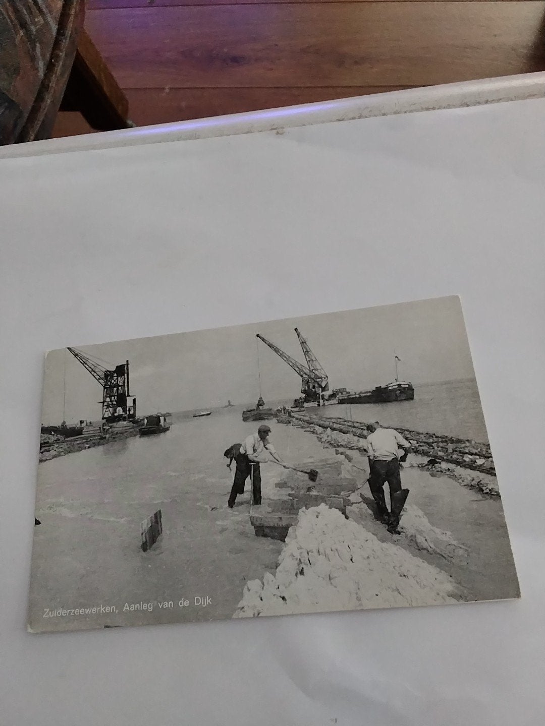 Ansichtkaart Zuiderzeewerken, Aanleg van de Dijk, Ophalen of Verzenden, Gelderland
