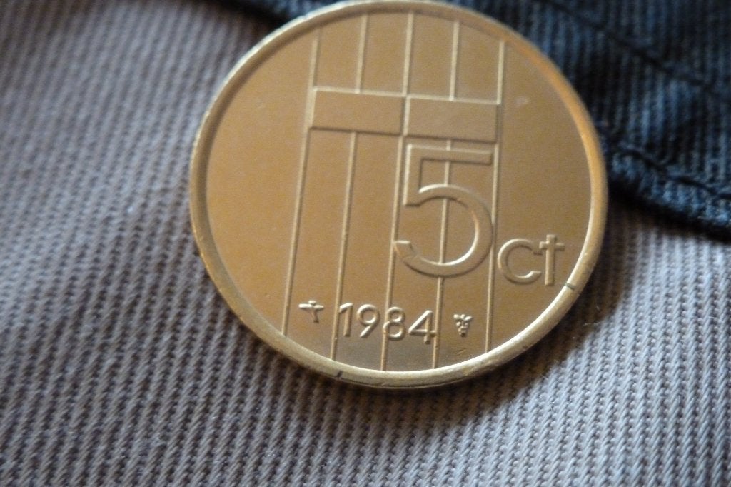 Beatrix - 5 cent goldplated 1984 zeldzaam AUNC (k 6, Ophalen of Verzenden, Koningin Beatrix, 5 cent, Losse munt