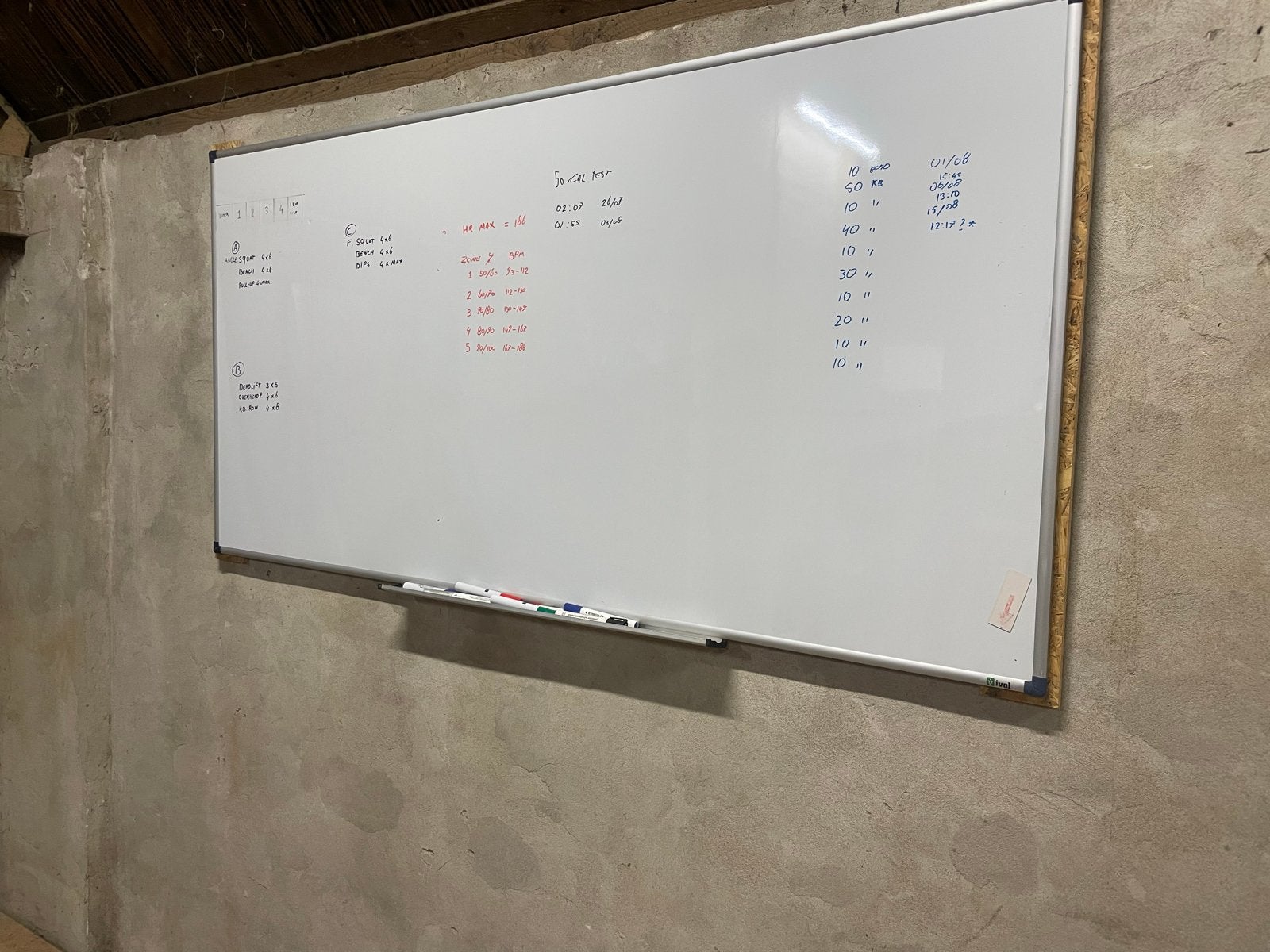 Magnetisch whiteboard 90 x 180 cm, Ophalen, Zo goed als nieuw, Whiteboard