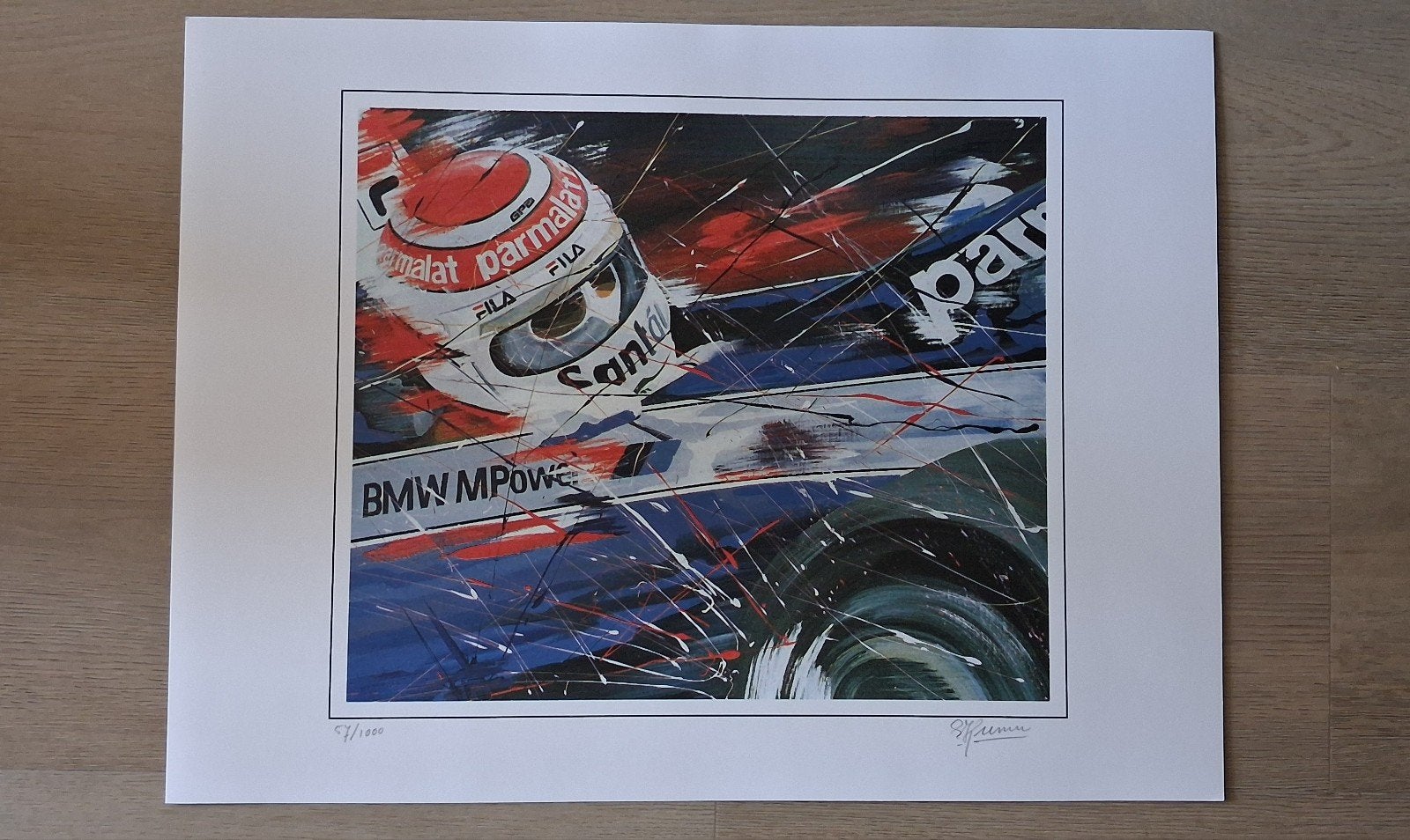 Eric Jan Kremer - Nelson Piquet Brabham BMW Turbo 1983, Antiek en Kunst, Expressionistisch, Print, Overige onderwerpen, Papier