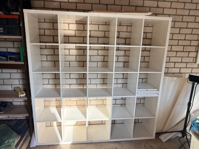 Grote witte vakkenkast / opbergkast (IKEA Kallax-stijl), Ophalen, Met plank(en), Gebruikt, 150 tot 200 cm