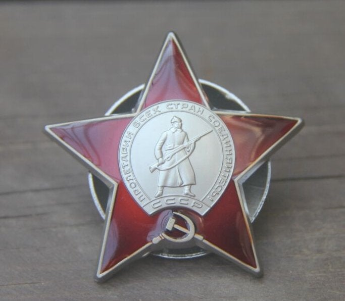 Order Of The Red Star Russische Broche Rusland Oorlog Leger, Verzamelen, Verzenden, Overige soorten, Overige gebieden, Lintje, Medaille of Wings