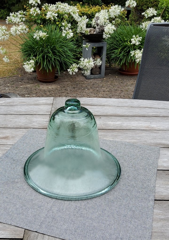 Glazen cloche (groen glas), Ophalen of Verzenden, Gebruikt, Groen, Glas