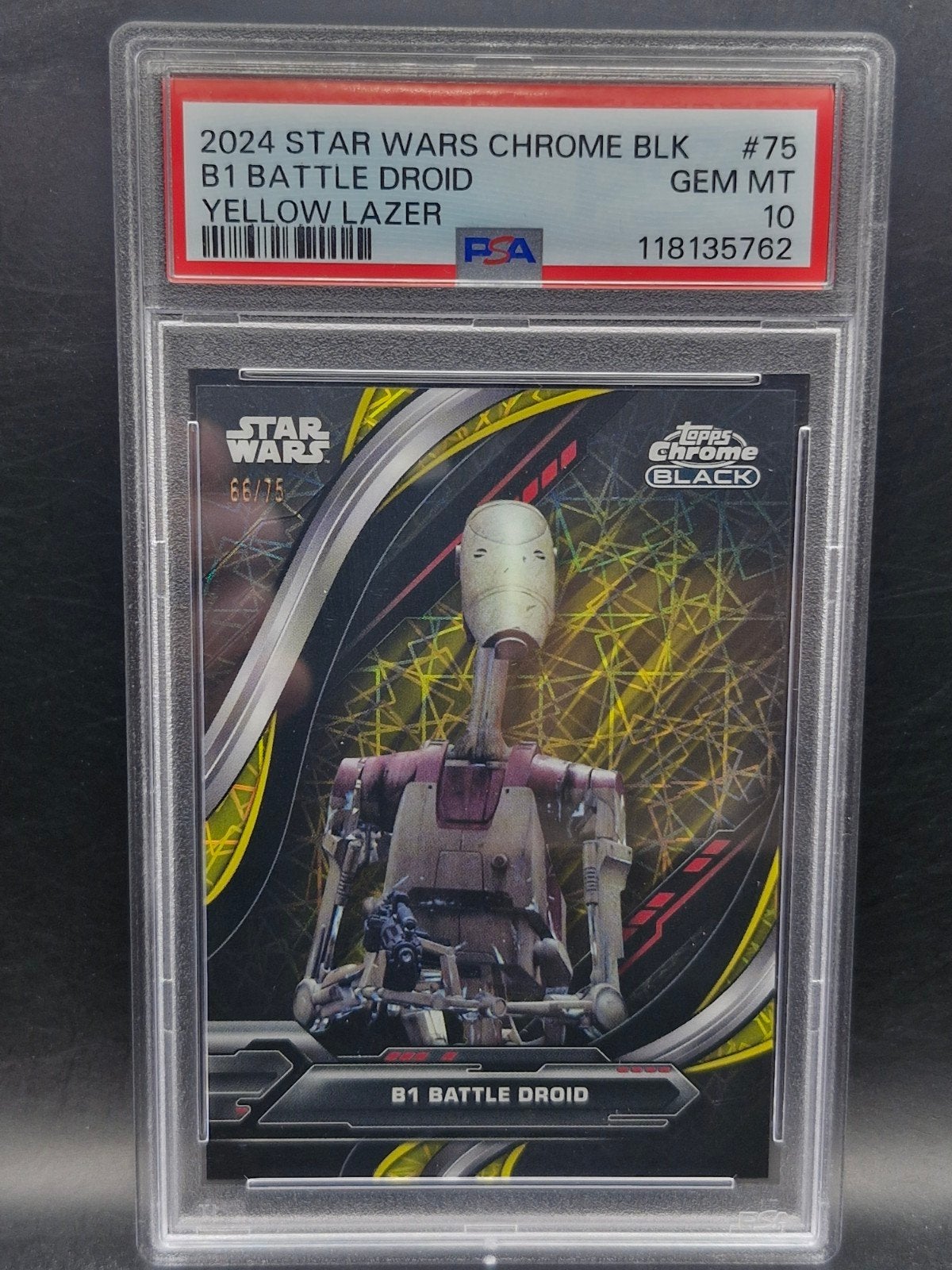 Star wars 2024 b1 battle droid limited edition 66/75 PSA 10, Verzenden, Zo goed als nieuw, Losse kaart