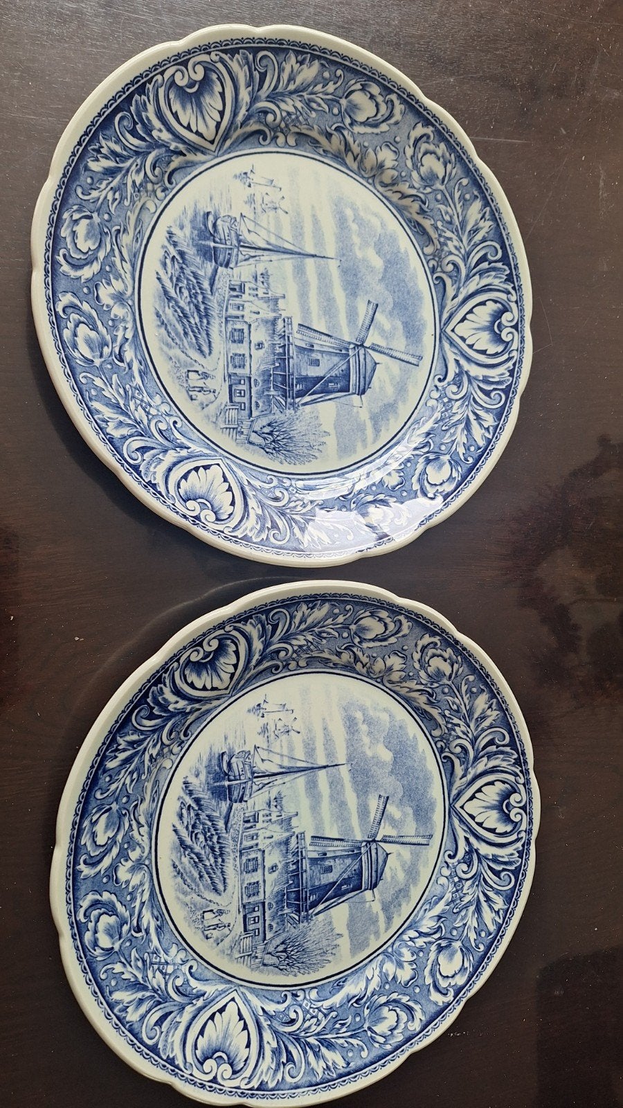 Set van 2 Royal Sphinx Boch Delfts blauwe borden, Ophalen
