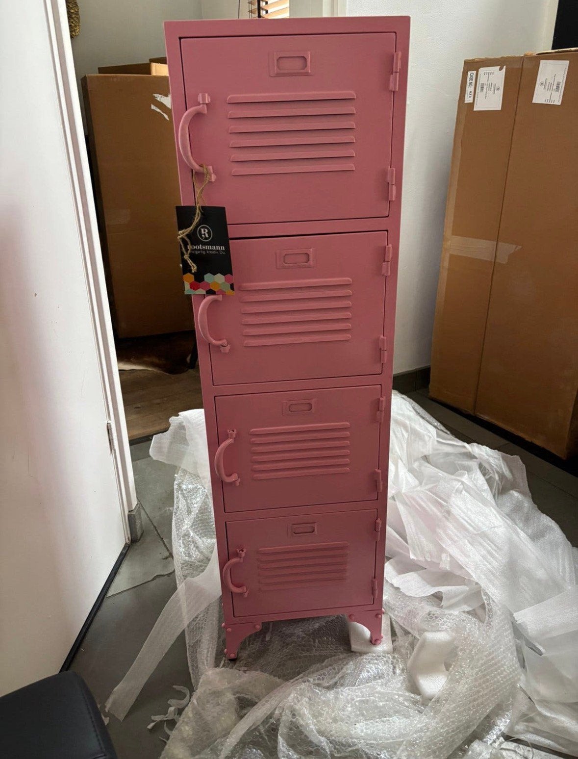 Rootsmann industriële Lockerkast roze pink locker 4 deuren, Ophalen, ., Nieuw, .