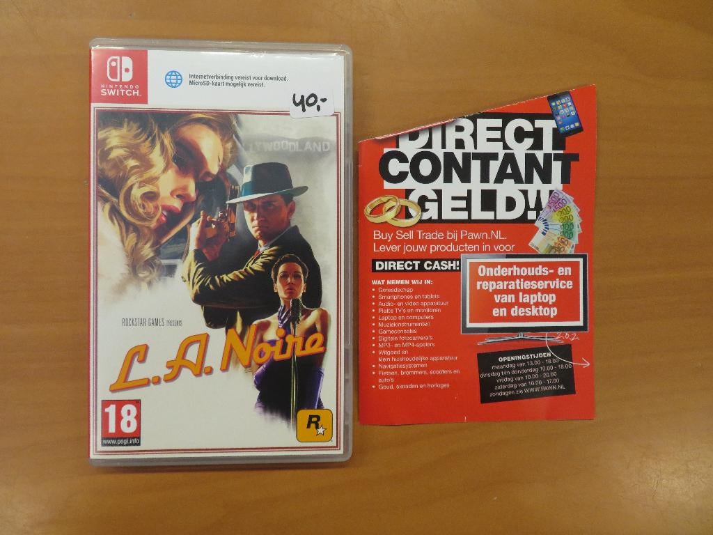 Nintendo Switch L.A. Noire | Pawn Eindhoven, Spelcomputers en Games, Games | Nintendo Switch, Gebruikt, Vanaf 18 jaar, 1 speler