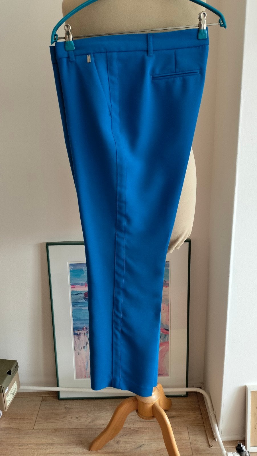 Anna blauwe broek maat 42, Kleding | Dames, Broeken en Pantalons, Zo goed als nieuw, Maat 42/44 (L), Blauw, Lang, Ophalen of Verzenden