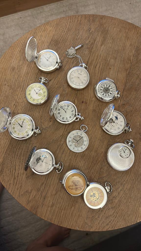 15 zakhorloges peaky blinder, Ophalen of Verzenden, Gebruikt, Zilver, Overige materialen