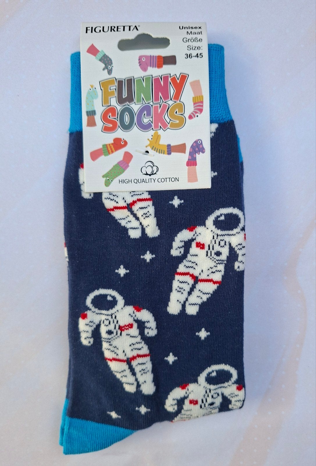 Funny Socks; One Size (Astronaut-print), Overige kleuren, Nieuw, Overige maten, Ophalen of Verzenden