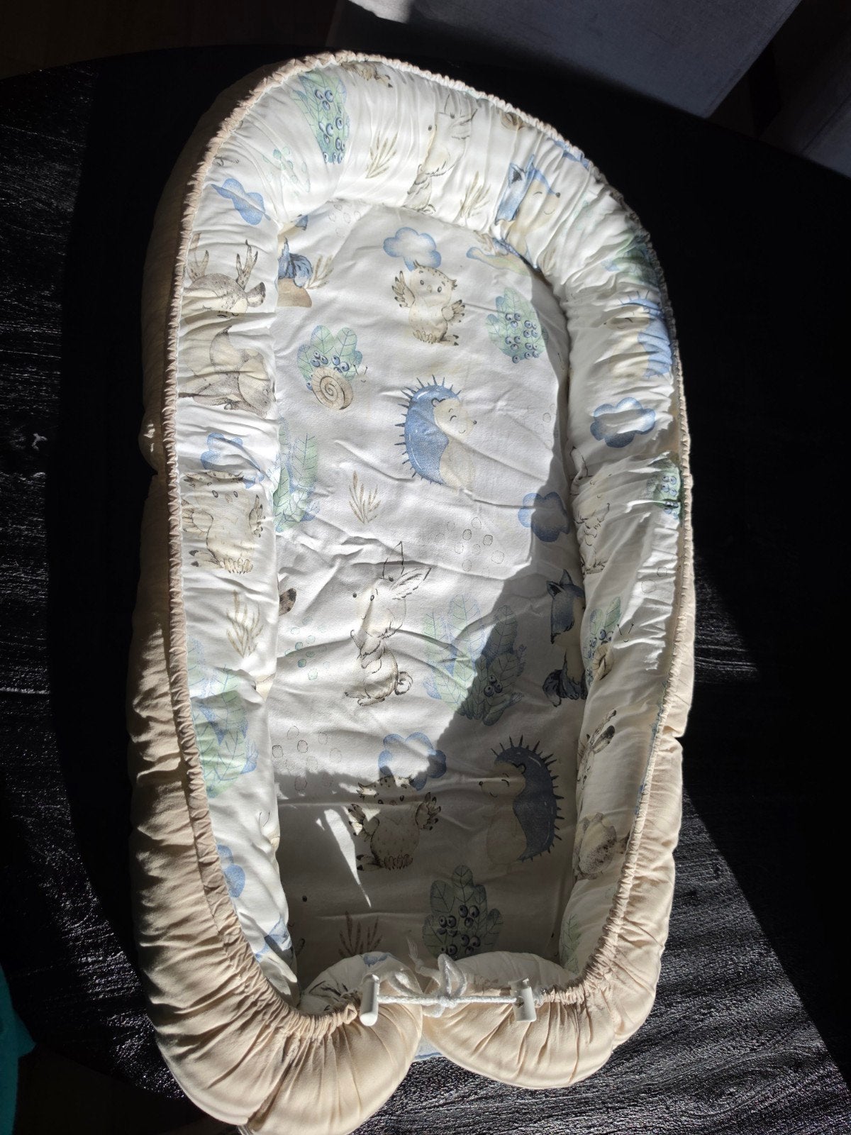 Babynestje met kussen, dekentje en wikkeldeken, Ophalen, Gebruikt, Wasbaar, Meerkleurig