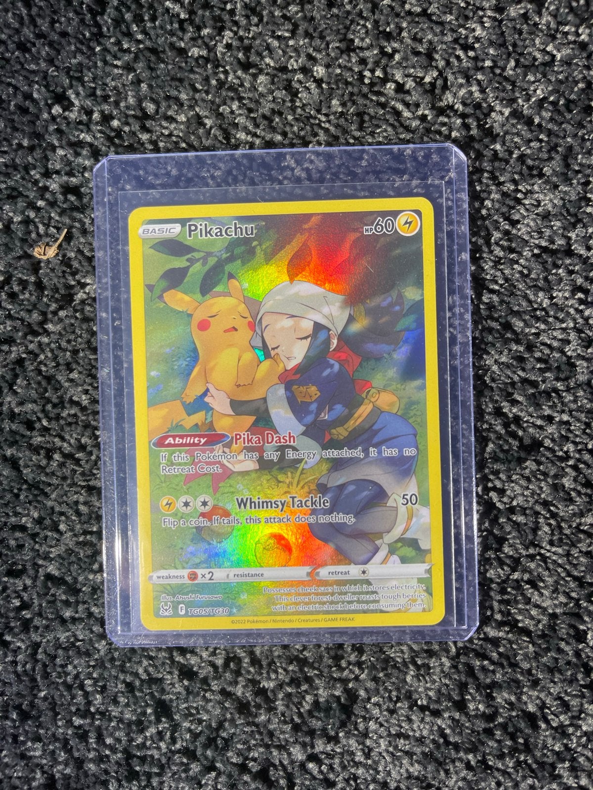 Pikachu & Trainer Full Art Pokémon Kaart TG05/TG30, Ophalen, Nieuw, Losse kaart, Foil