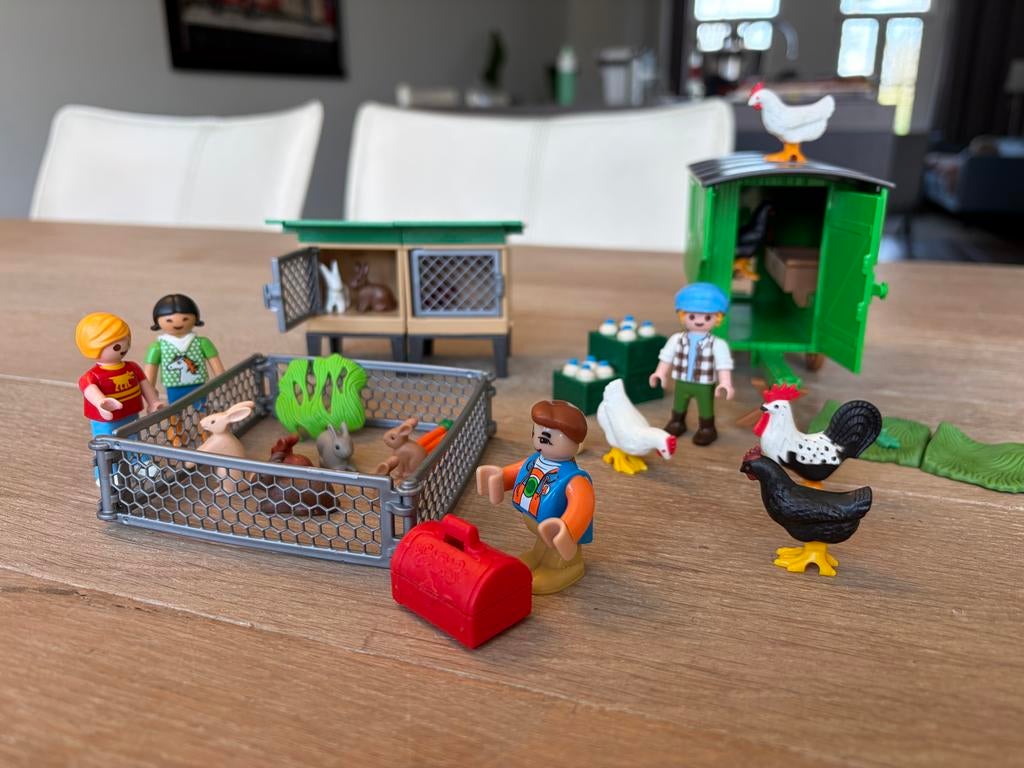 Playmobil set met konijnen en kippen, Ophalen, Zo goed als nieuw, Complete set