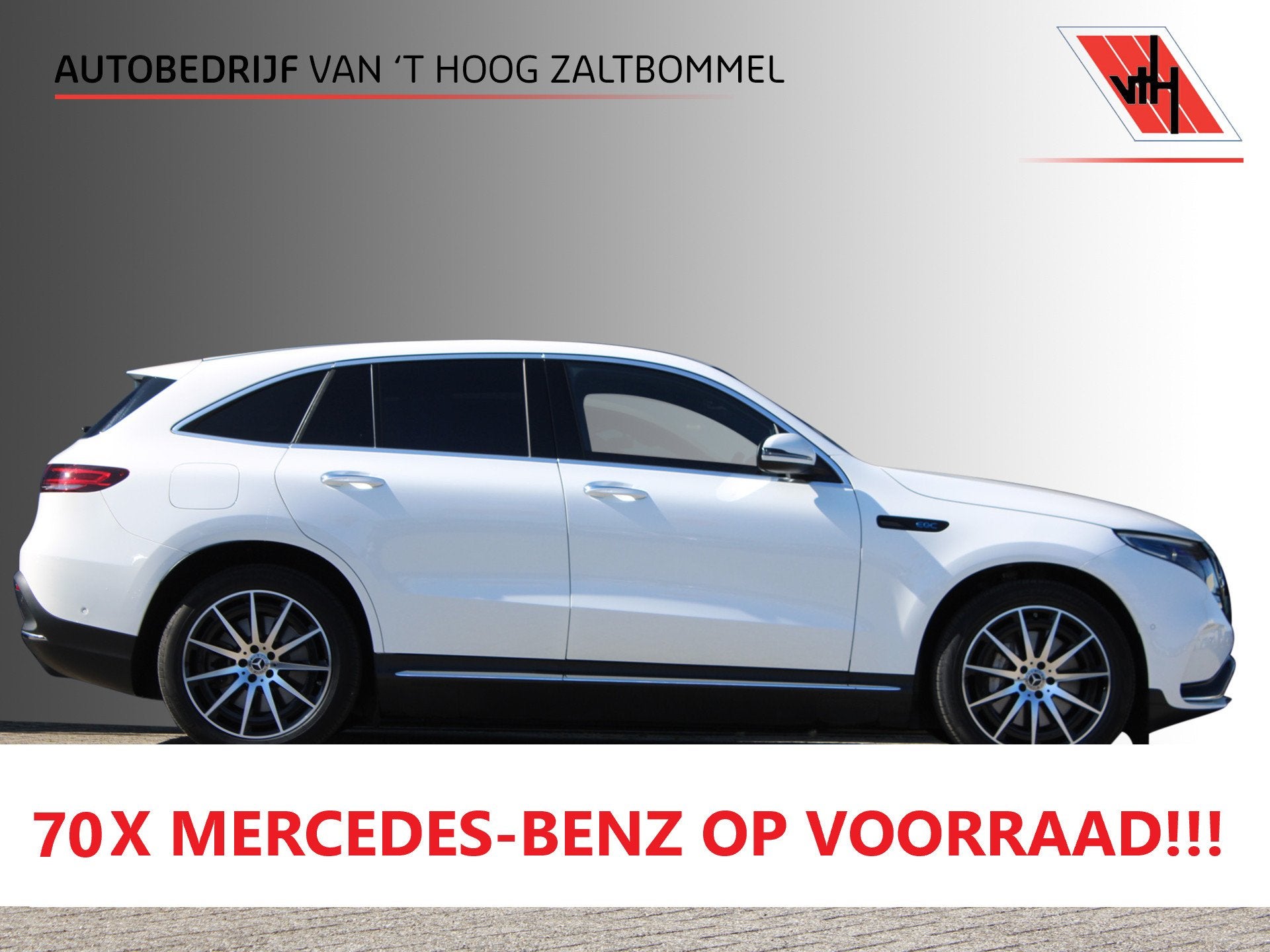 Mercedes-Benz EQC 400 4MATIC 80kWh (SOH 96,71%) Business Sol, Automaat, 392 km, Zwart, Wit