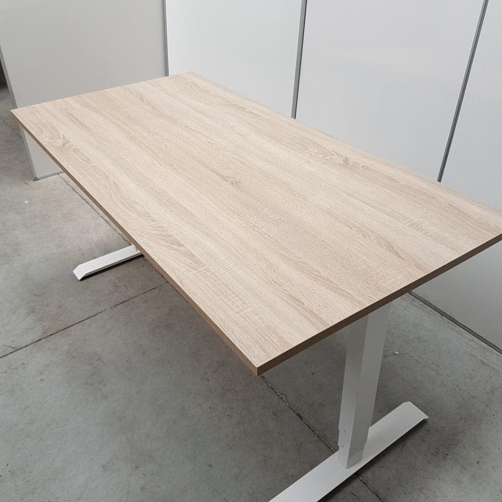 Elektrisch zit-sta bureau - 180x80 cm met wit frame, Ophalen, In hoogte verstelbaar, Nieuw