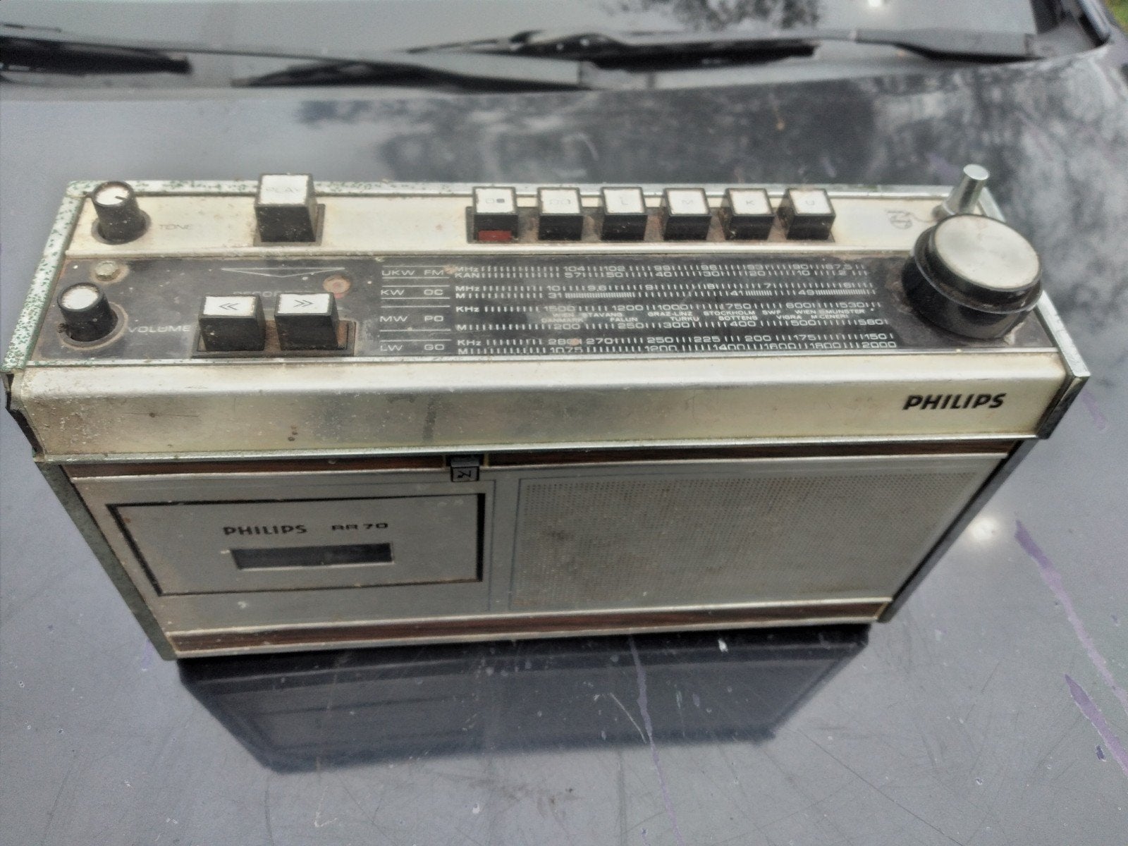 Philips RR 70 Vintage Radio Cassette Recorder, Ophalen of Verzenden, Gebruikt, Radio, Met cd-speler