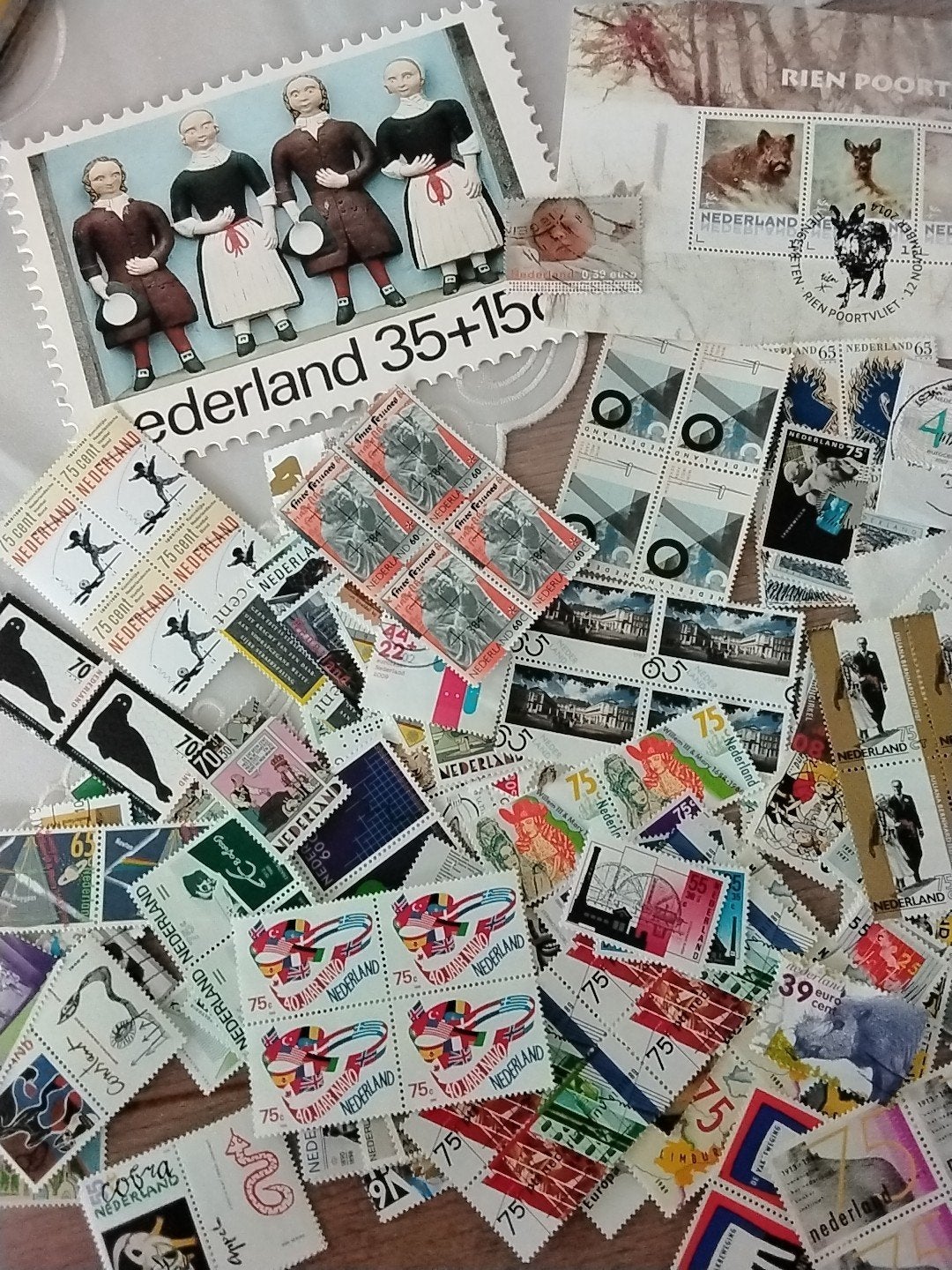 Grote collectie postzegels, veel velletjes van vier, Postzegels en Munten, Verzenden, Na 1940, Gestempeld