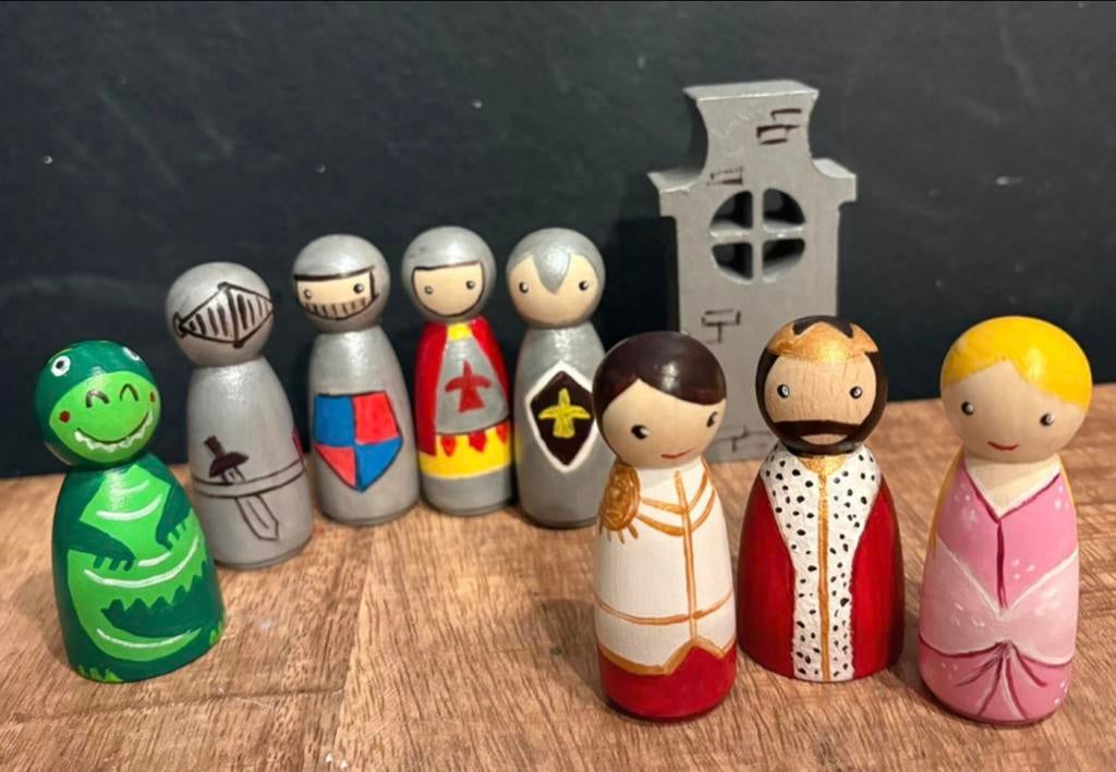 Peg dolls “ ridders”, Ophalen of Verzenden, Nieuw