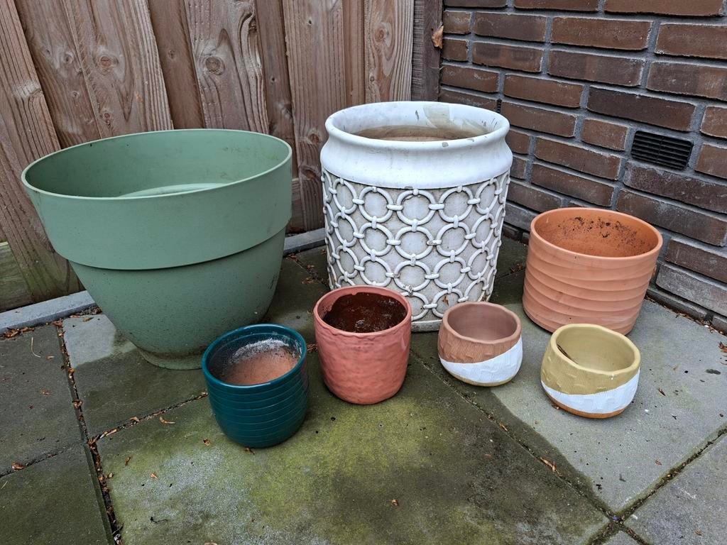 Bloempotten, Ophalen, Rond, Aardewerk, Minder dan 40 cm