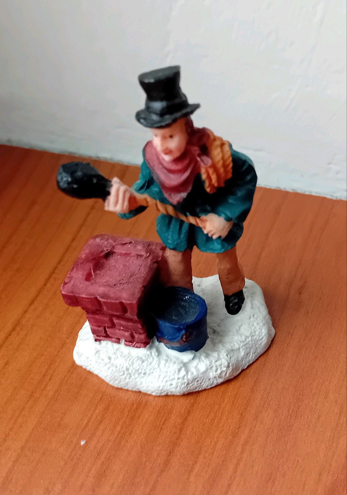 Kerstfiguur schoorsteenveger voor Kerstdorp, Ophalen of Verzenden