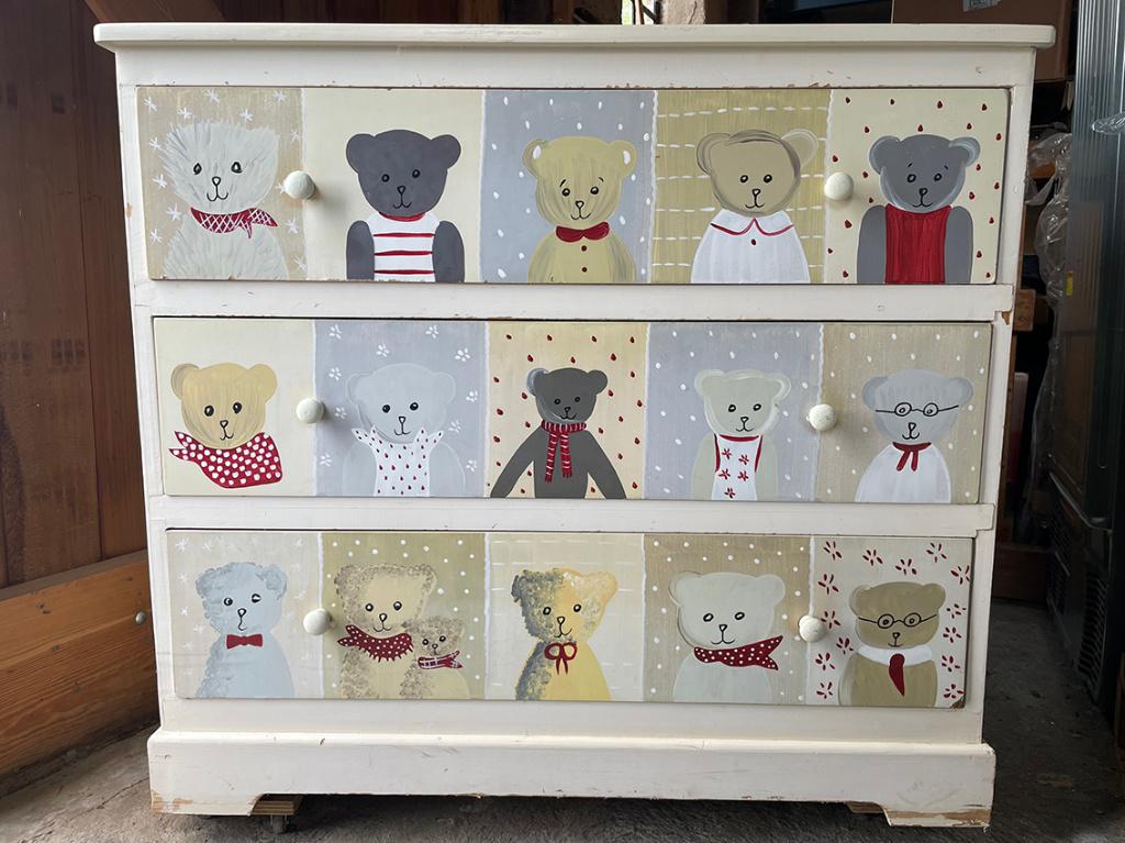 ladenkastje met beren, Kinderen en Baby's, Kinderkamer | Commodes en Kasten, Ophalen, Gebruikt, 75 tot 100 cm, Minder dan 50 cm
