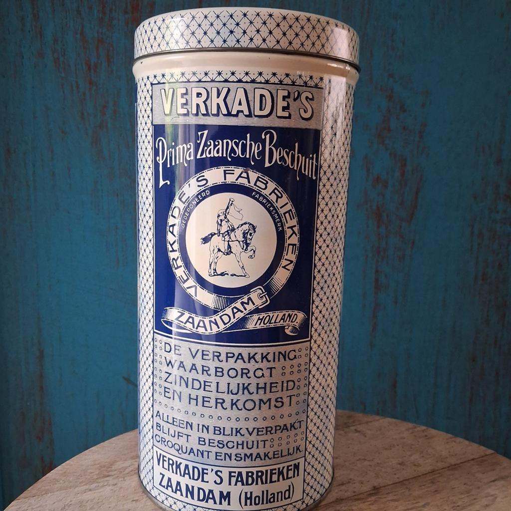 Vintage Verkade Beschuitblik - Prima Zaansche Beschuit, Ophalen of Verzenden