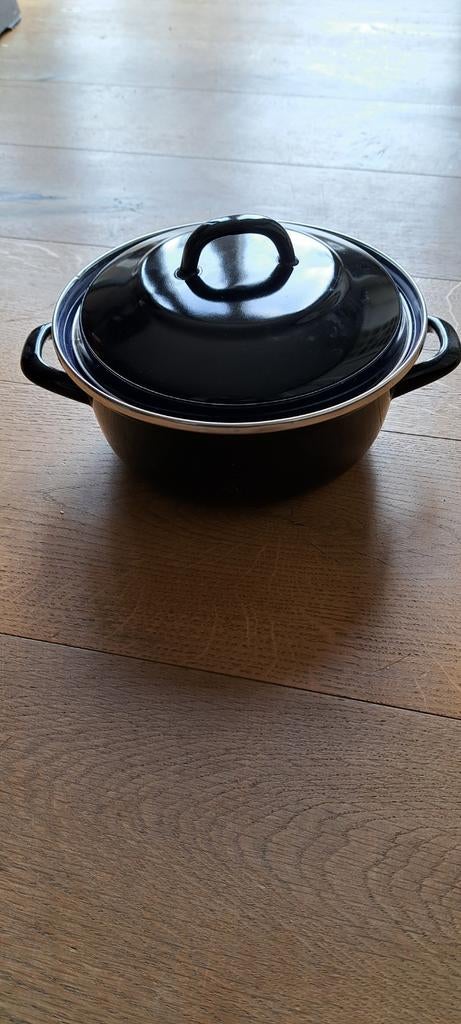 Mooie blauwe braadpan met deksel, Ophalen, Zo goed als nieuw, Overige materialen, Koekenpan of Braadpan