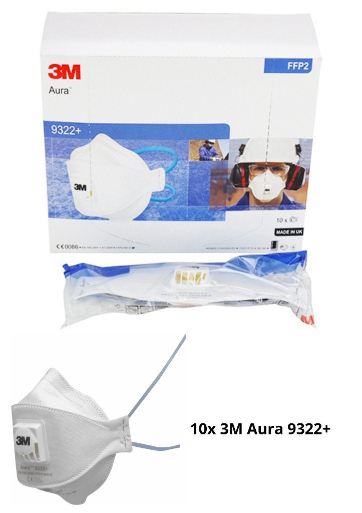 3M Aura 9322 Mondkapjes / Stofmaskers 9322+ met adem ventiel, Stofmaskers, 3MNL@mmm.com, Cain Rd, Binfield, Bracknell RG12 8HT, Verenigd Koninkrijk