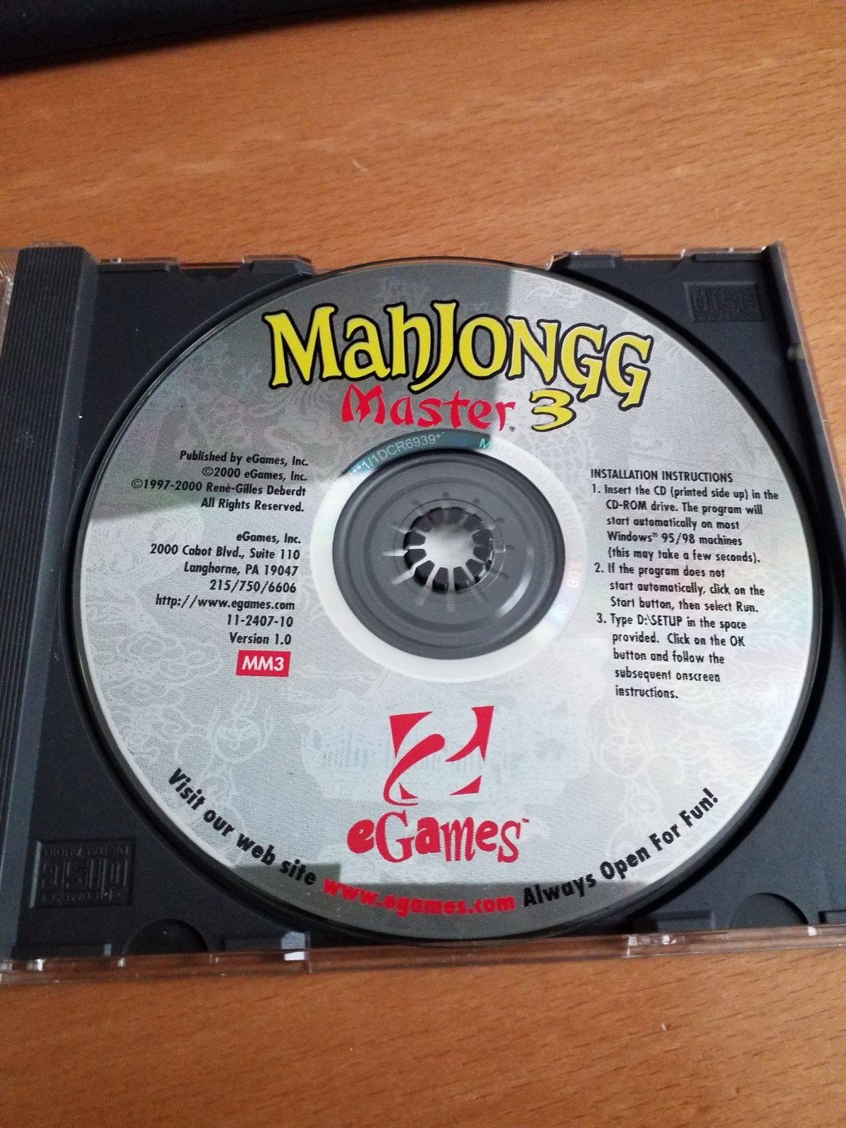 Mahjongg Master 3 PC CD-ROM Game - eGames, Puzzel en Educatief, Gebruikt, 1 speler, Ophalen of Verzenden