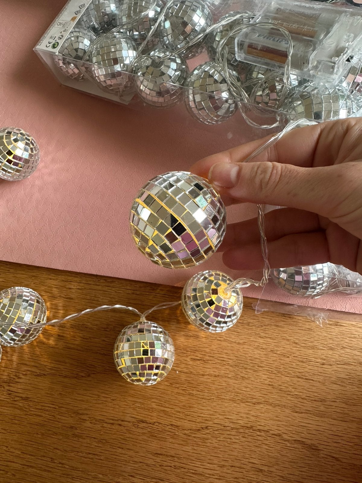 9x  discolampen verlichte discobolletjes batterij bruiloft, Hobby en Vrije tijd, Ophalen of Verzenden, Zo goed als nieuw, Versiering